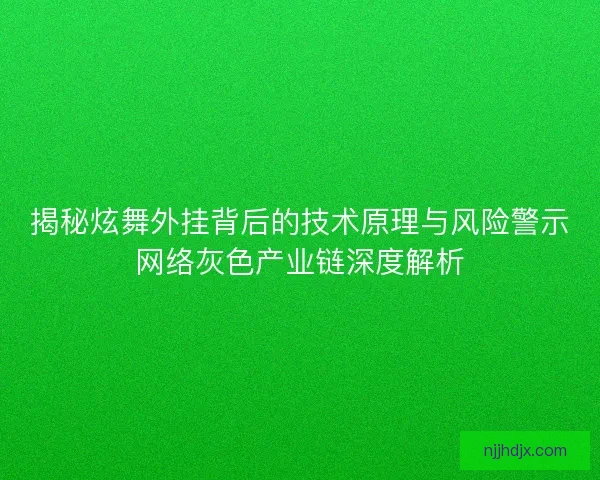 揭秘炫舞外挂背后的技术原理与风险警示网络灰色产业链深度解析